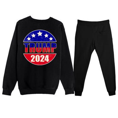 Vintage Donald Trump 2024 Front And Back Crest Premium Crewneck Sweatsuit Set