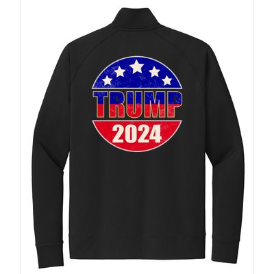 Vintage Donald Trump 2024 Front And Back Crest Stretch Full-Zip Cadet Jacket