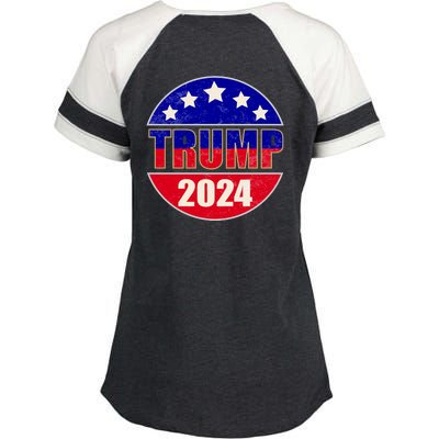 Vintage Donald Trump 2024 Front And Back Crest Enza Ladies Jersey Colorblock Tee