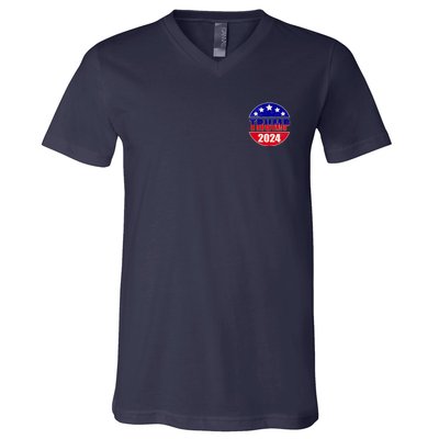 Vintage Donald Trump 2024 Front And Back Crest V-Neck T-Shirt