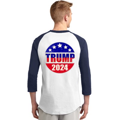 Vintage Donald Trump 2024 Front And Back Crest Baseball Sleeve Shirt