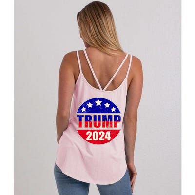 Vintage Donald Trump 2024 Front And Back Crest Women's Strappy Tank