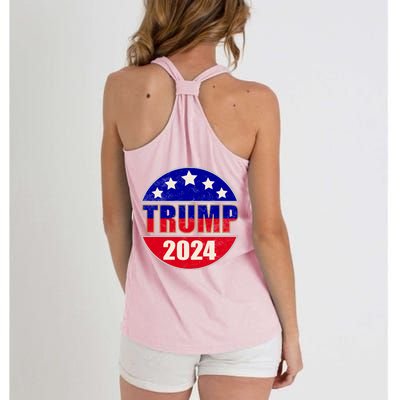 Vintage Donald Trump 2024 Front And Back Crest Women's Knotted Racerback Tank