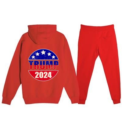 Vintage Donald Trump 2024 Front And Back Crest Premium Hooded Sweatsuit Set