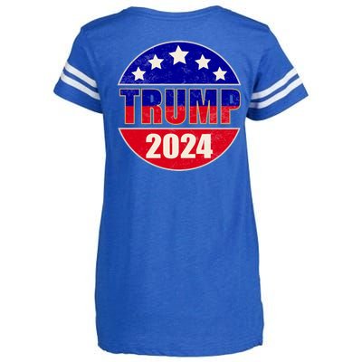 Vintage Donald Trump 2024 Front And Back Crest Enza Ladies Jersey Football T-Shirt