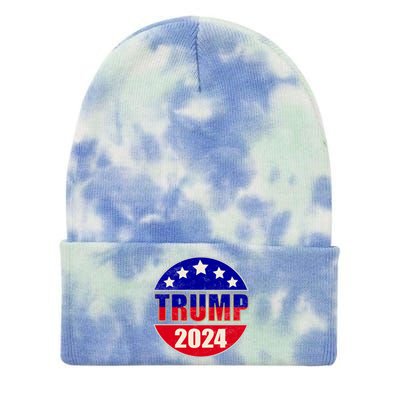 Vintage Donald Trump 2024 Front And Back Crest Tie Dye 12in Knit Beanie