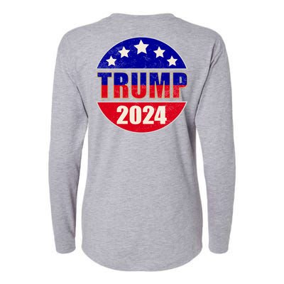 Vintage Donald Trump 2024 Front And Back Crest Womens Cotton Relaxed Long Sleeve T-Shirt