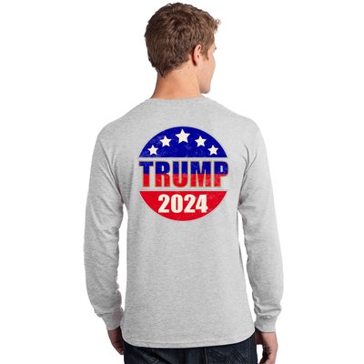 Vintage Donald Trump 2024 Front And Back Crest Long Sleeve Shirt