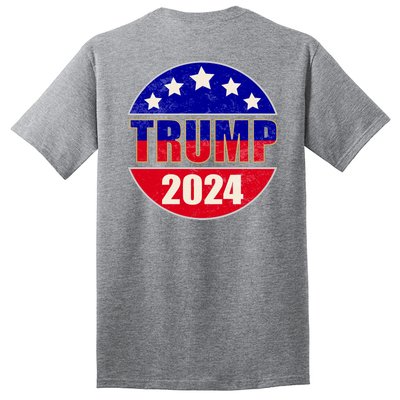 Vintage Donald Trump 2024 Front And Back Crest Tall T-Shirt