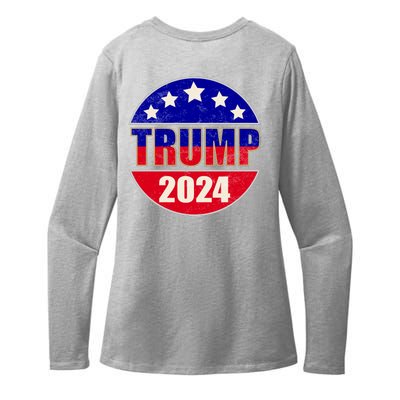 Vintage Donald Trump 2024 Front And Back Crest Womens CVC Long Sleeve Shirt