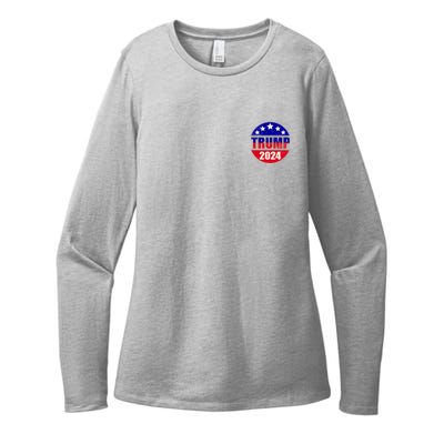 Vintage Donald Trump 2024 Front And Back Crest Womens CVC Long Sleeve Shirt