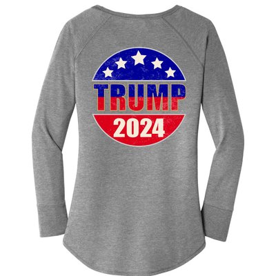 Vintage Donald Trump 2024 Front And Back Crest Women's Perfect Tri Tunic Long Sleeve Shirt