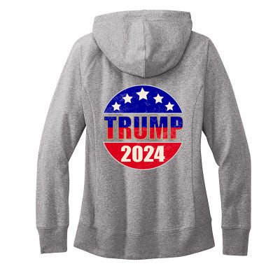 Vintage Donald Trump 2024 Front And Back Crest Women's Fleece Hoodie