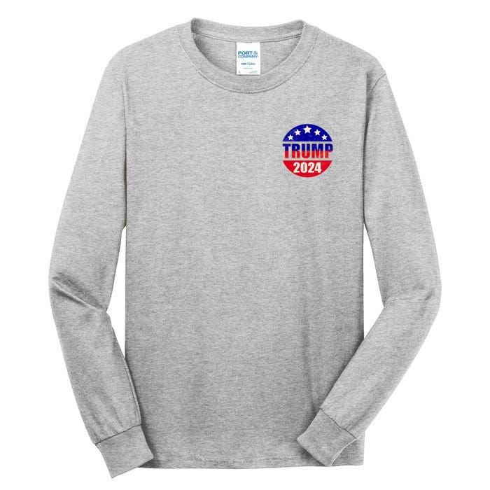 Vintage Donald Trump 2024 Front And Back Crest Tall Long Sleeve T-Shirt