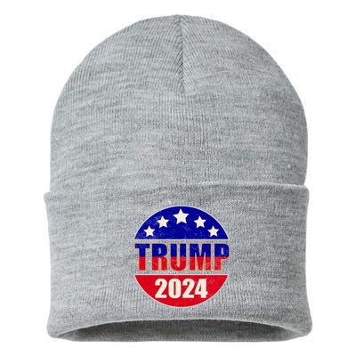 Vintage Donald Trump 2024 Front And Back Crest Sustainable Knit Beanie