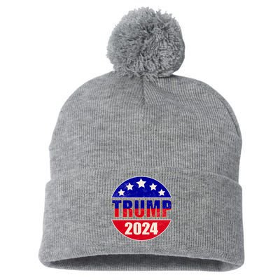 Vintage Donald Trump 2024 Front And Back Crest Pom Pom 12in Knit Beanie