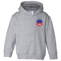 Vintage Donald Trump 2024 Front And Back Crest Toddler Hoodie