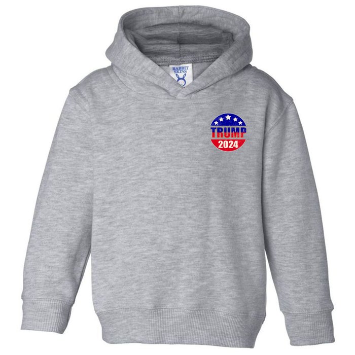 Vintage Donald Trump 2024 Front And Back Crest Toddler Hoodie