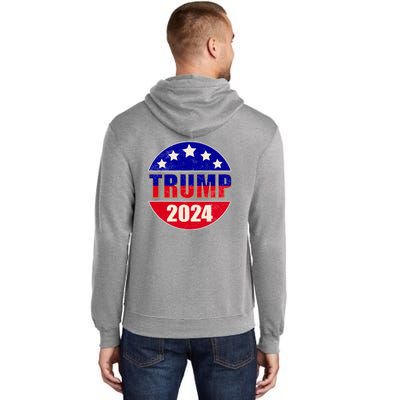 Vintage Donald Trump 2024 Front And Back Crest Tall Hoodie