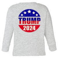 Vintage Donald Trump 2024 Front And Back Crest Toddler Long Sleeve Shirt