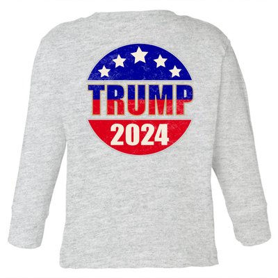 Vintage Donald Trump 2024 Front And Back Crest Toddler Long Sleeve Shirt