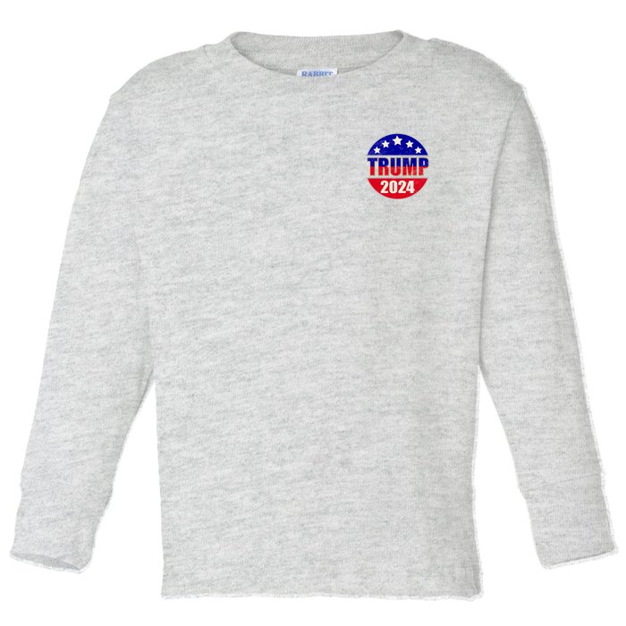 Vintage Donald Trump 2024 Front And Back Crest Toddler Long Sleeve Shirt