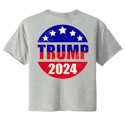 Vintage Donald Trump 2024 Front And Back Crest Women's Crop Top Tee