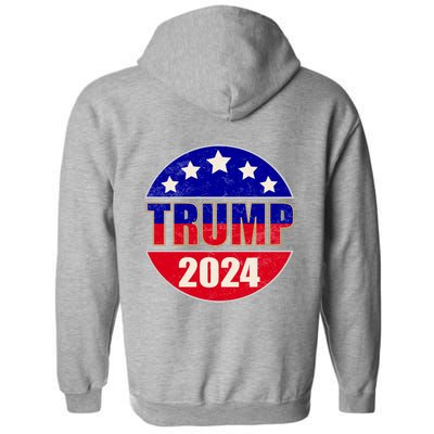 Vintage Donald Trump 2024 Front And Back Crest Full Zip Hoodie