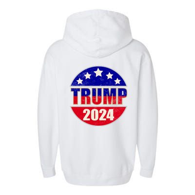 Vintage Donald Trump 2024 Front And Back Crest Garment-Dyed Fleece Hoodie