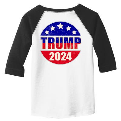 Vintage Donald Trump 2024 Front And Back Crest Toddler Fine Jersey T-Shirt