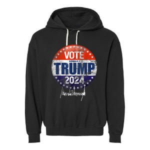 Vote Donald Trump For President 2024 America Back Garment-Dyed Fleece Hoodie