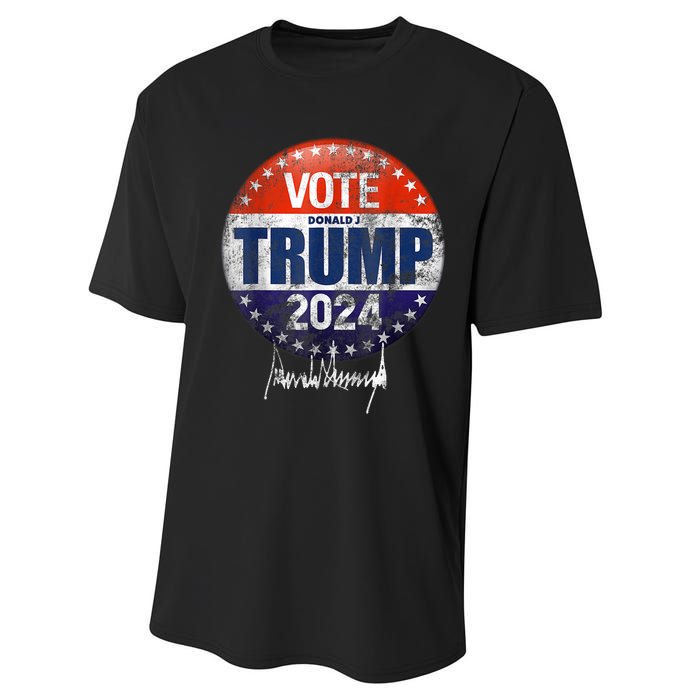 Vote Donald Trump For President 2024 America Back Performance Sprint T-Shirt