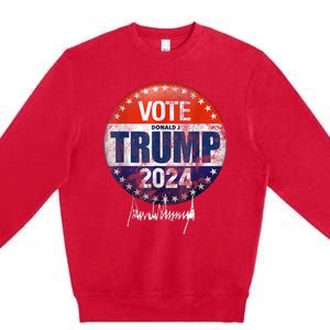 Vote Donald Trump For President 2024 America Back Premium Crewneck Sweatshirt