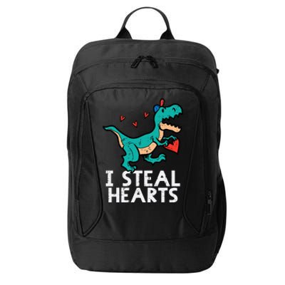 Valentines Day Trex I Steal Hearts Dino Boy Toddlers City Backpack