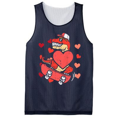 Valentines Day Trex Dino Skateboard Funny Boy Mesh Reversible Basketball Jersey Tank