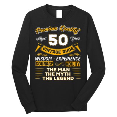 Vintage Dude The Man Myth Legend 50 Yrs 50th Birthday Shirt Long Sleeve Shirt