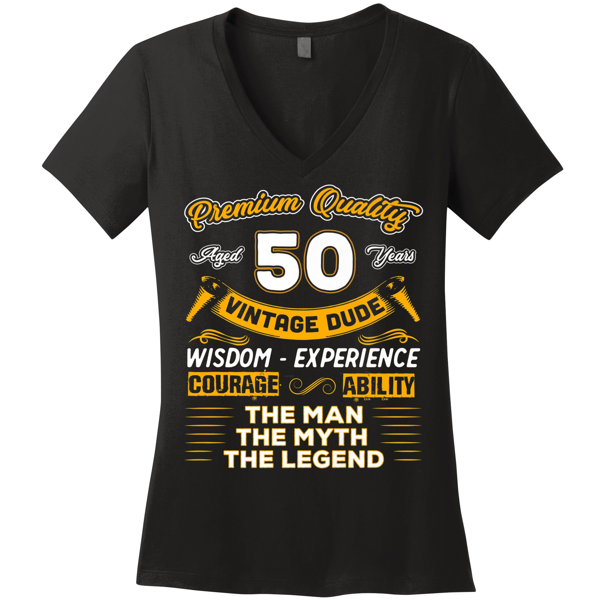 Vintage Dude The Man Myth Legend 50 Yrs 50th Birthday Shirt Women's V-Neck T-Shirt