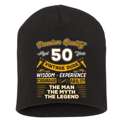 Vintage Dude The Man Myth Legend 50 Yrs 50th Birthday Shirt Short Acrylic Beanie
