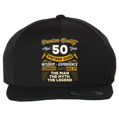 Vintage Dude The Man Myth Legend 50 Yrs 50th Birthday Shirt Wool Snapback Cap