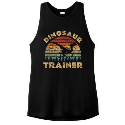 Vintage Dinosaur Trainer Halloween Costume Retro Sunset Dino Ladies PosiCharge Tri-Blend Wicking Tank