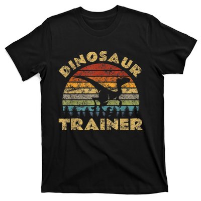 Vintage Dinosaur Trainer Halloween Costume Retro Sunset Dino T-Shirt