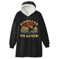 Vintage Dinosaur Trainer Halloween Costume Retro Sunset Dino Hooded Wearable Blanket