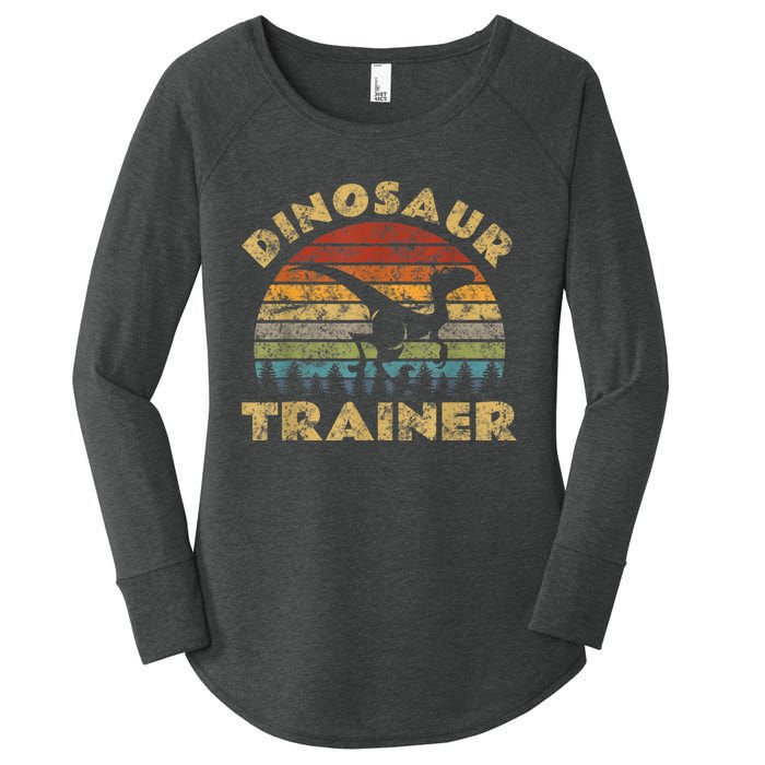 Vintage Dinosaur Trainer Halloween Costume Retro Sunset Dino Women's Perfect Tri Tunic Long Sleeve Shirt