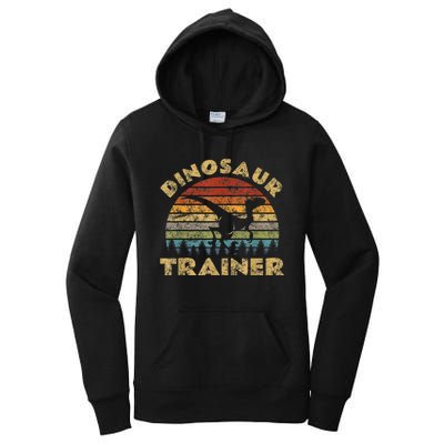 Vintage Dinosaur Trainer Halloween Costume Retro Sunset Dino Women's Pullover Hoodie