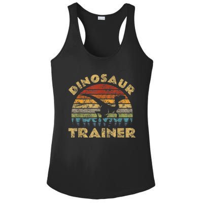 Vintage Dinosaur Trainer Halloween Costume Retro Sunset Dino Ladies PosiCharge Competitor Racerback Tank