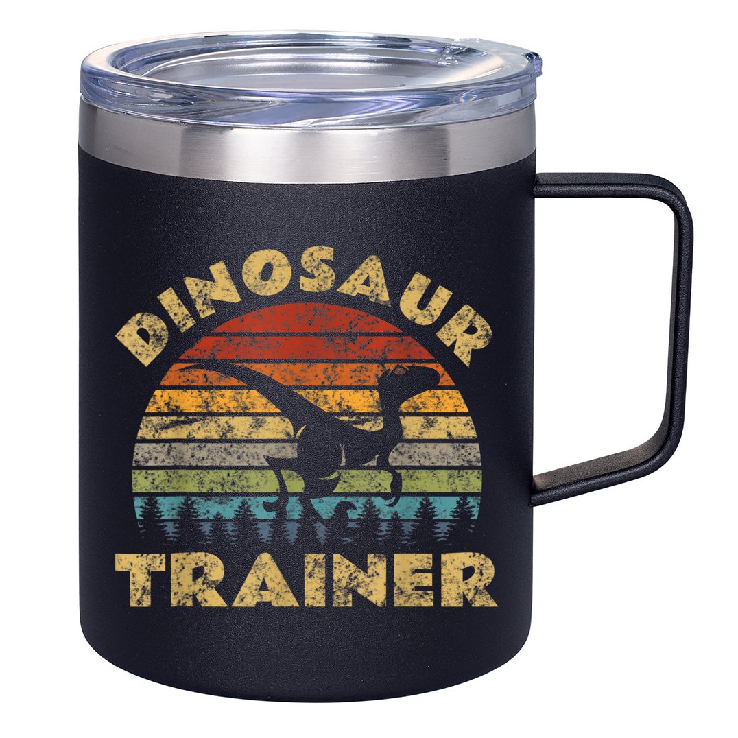 Vintage Dinosaur Trainer Halloween Costume Retro Sunset Dino 12oz Stainless Steel Coffee Mug