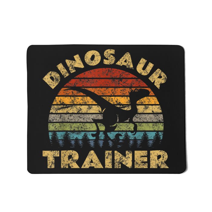 Vintage Dinosaur Trainer Halloween Costume Retro Sunset Dino Mousepad