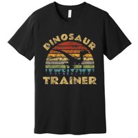 Vintage Dinosaur Trainer Halloween Costume Retro Sunset Dino Premium T-Shirt