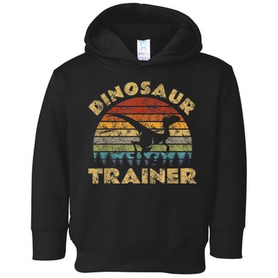 Vintage Dinosaur Trainer Halloween Costume Retro Sunset Dino Toddler Hoodie