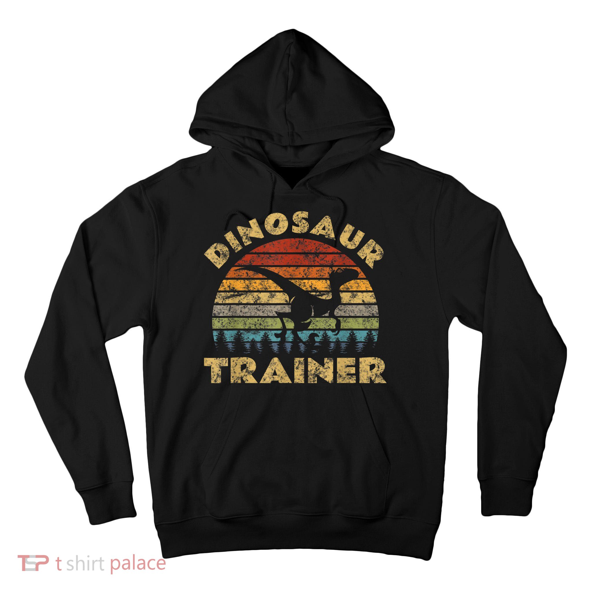 Vintage Dinosaur Trainer Halloween Costume Retro Sunset Dino Tall Hoodie